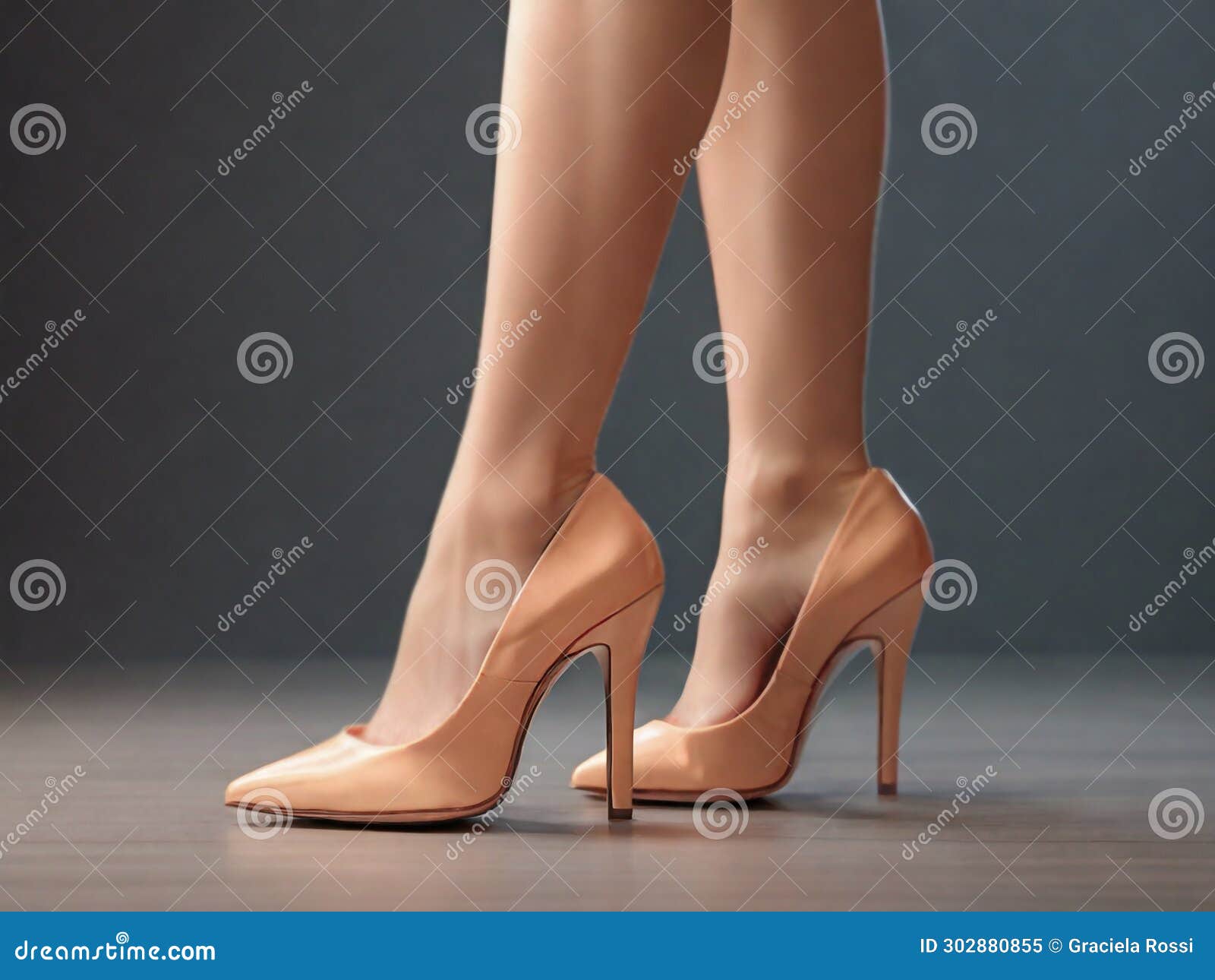 Female Legs in High Heel Shoes Peach Fuzz Color Stock Illustration -  Illustration of shoes, heel: 302880849