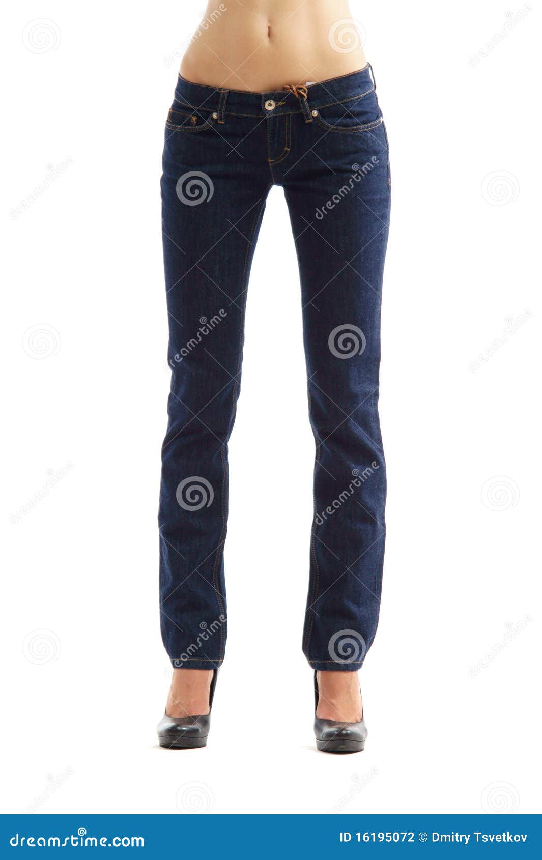 Female legs in blue jeans stock photo. Image of model - 16195072