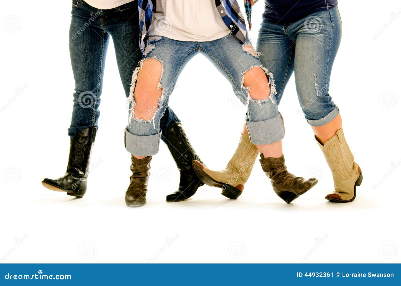 Female Legs And Cowboy Boots Line Dance 