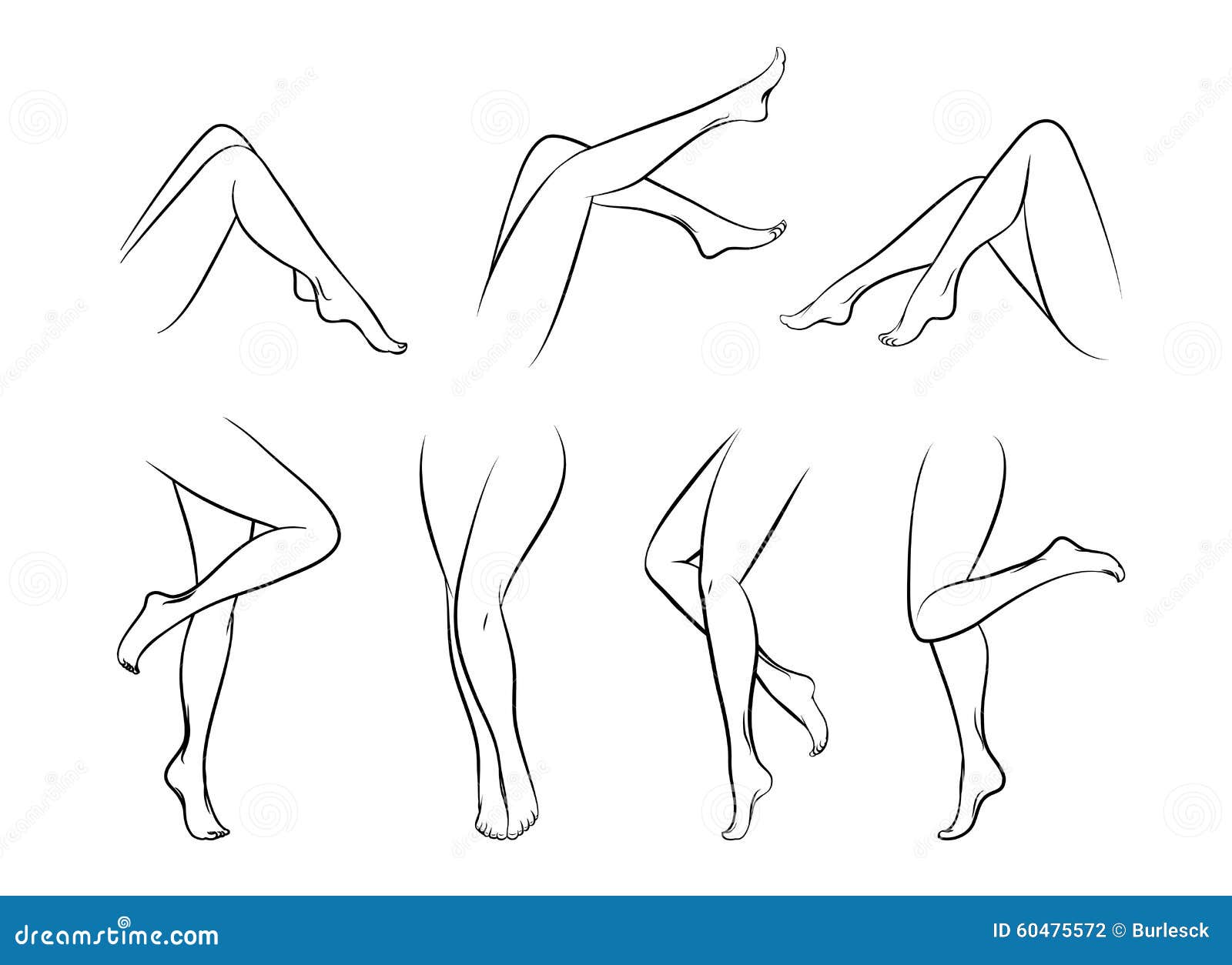 Set Various Female Legs Hand Drawn Stock Vector Royalty My Xxx Hot Girl