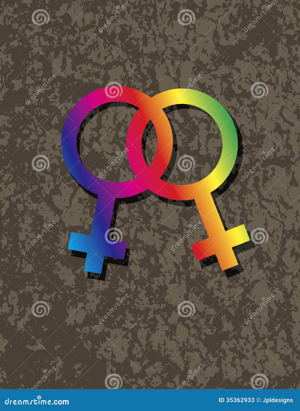 Female Lesbian Gender Symbols Interlocking Illustr Stock