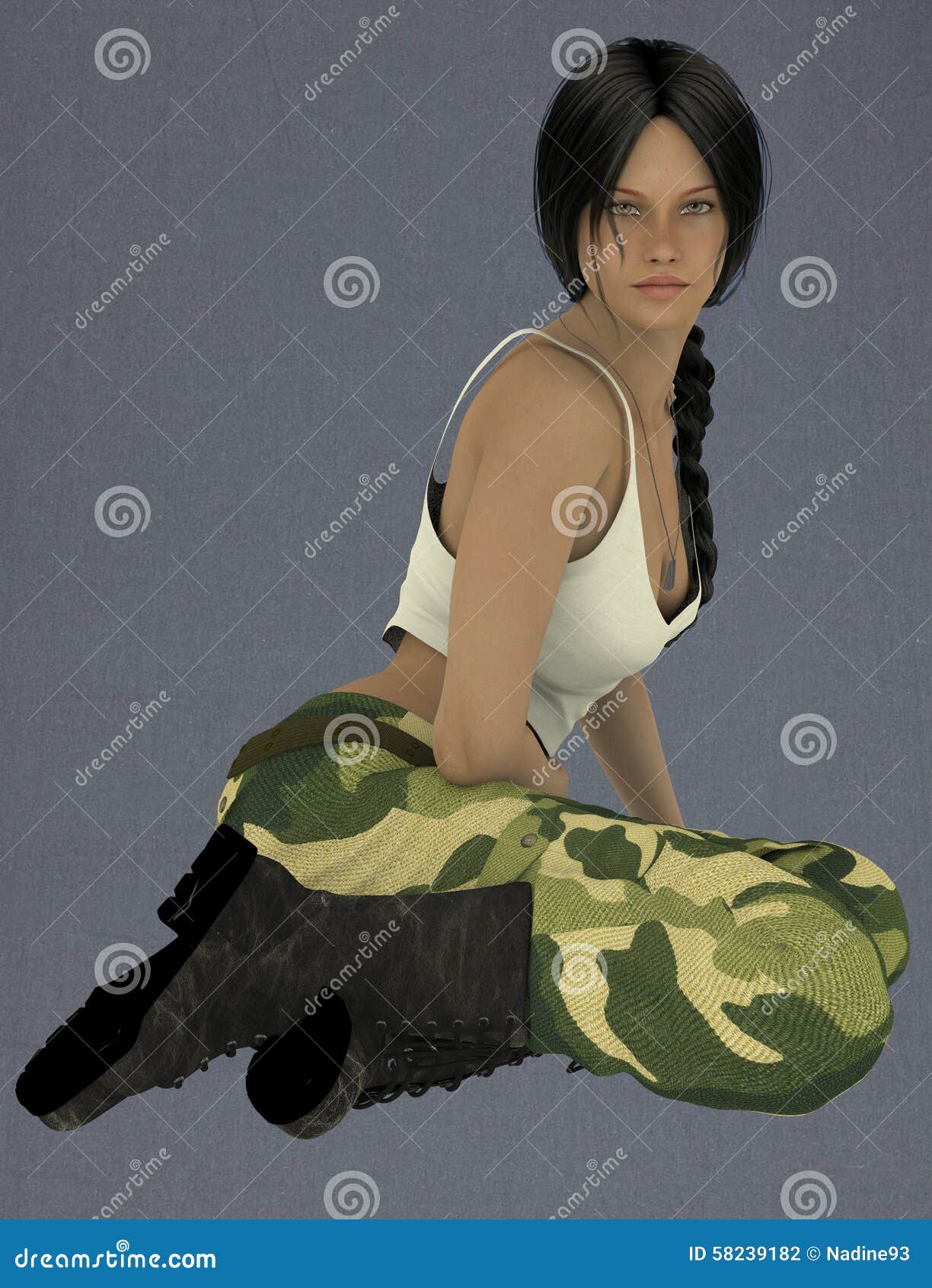 Female Lin The Army Stock Illustration Illustration Of Render 58239182