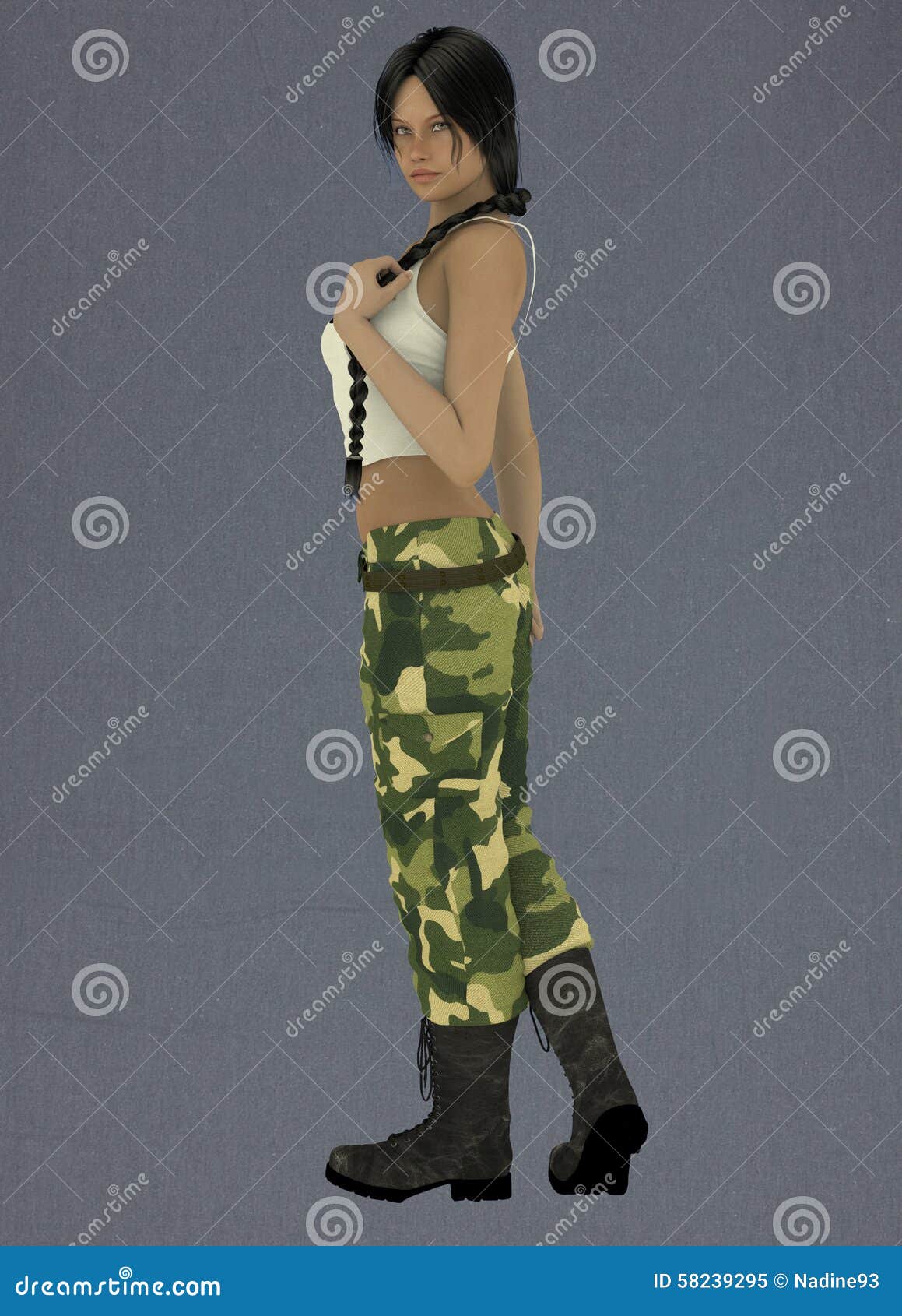 Female Lin The Army Stock Illustration Illustration Of Army 58239295