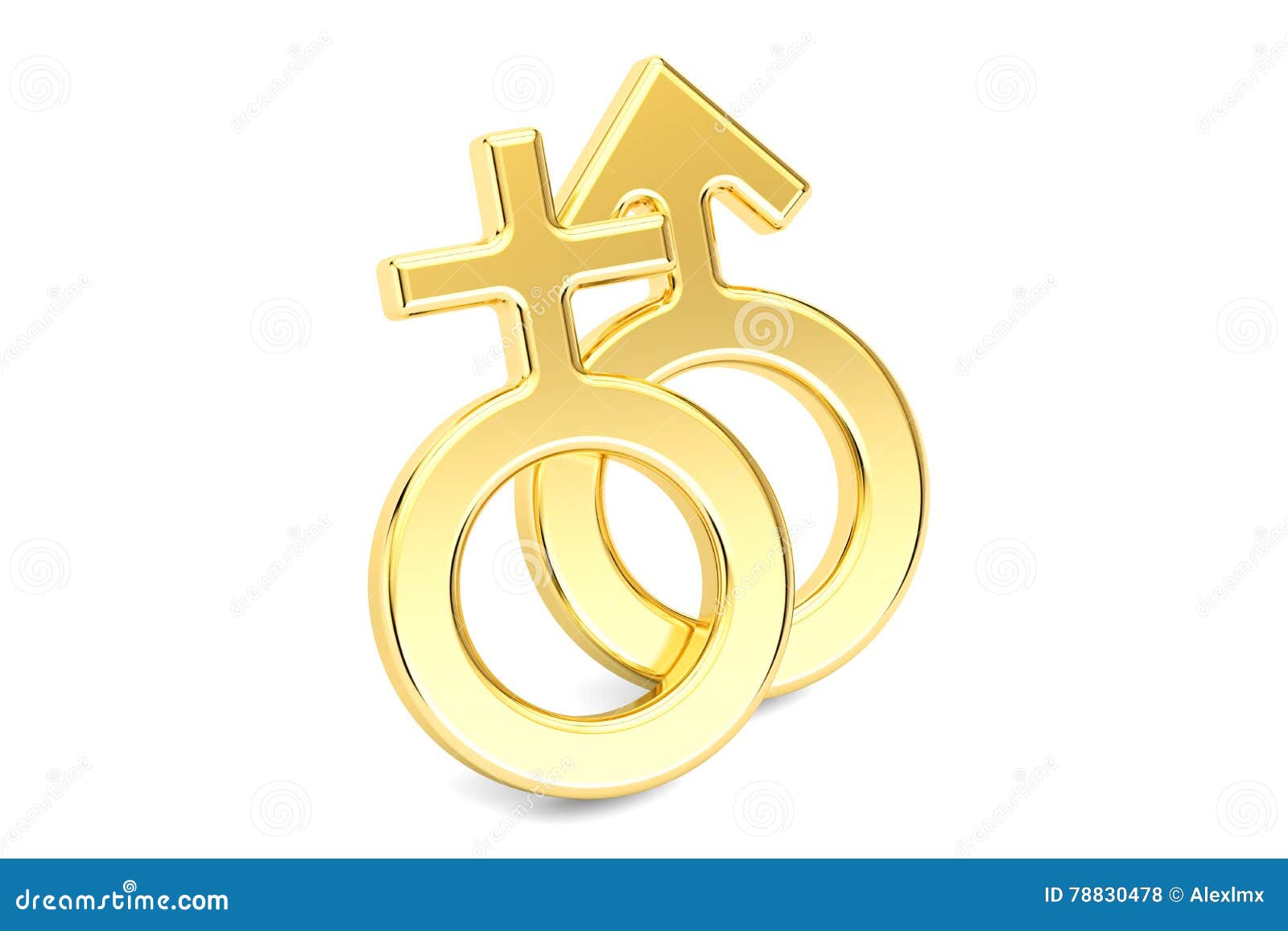 Female And Male Gender Golden Symbols 3d Rendering Stock Illustration Illustration Of