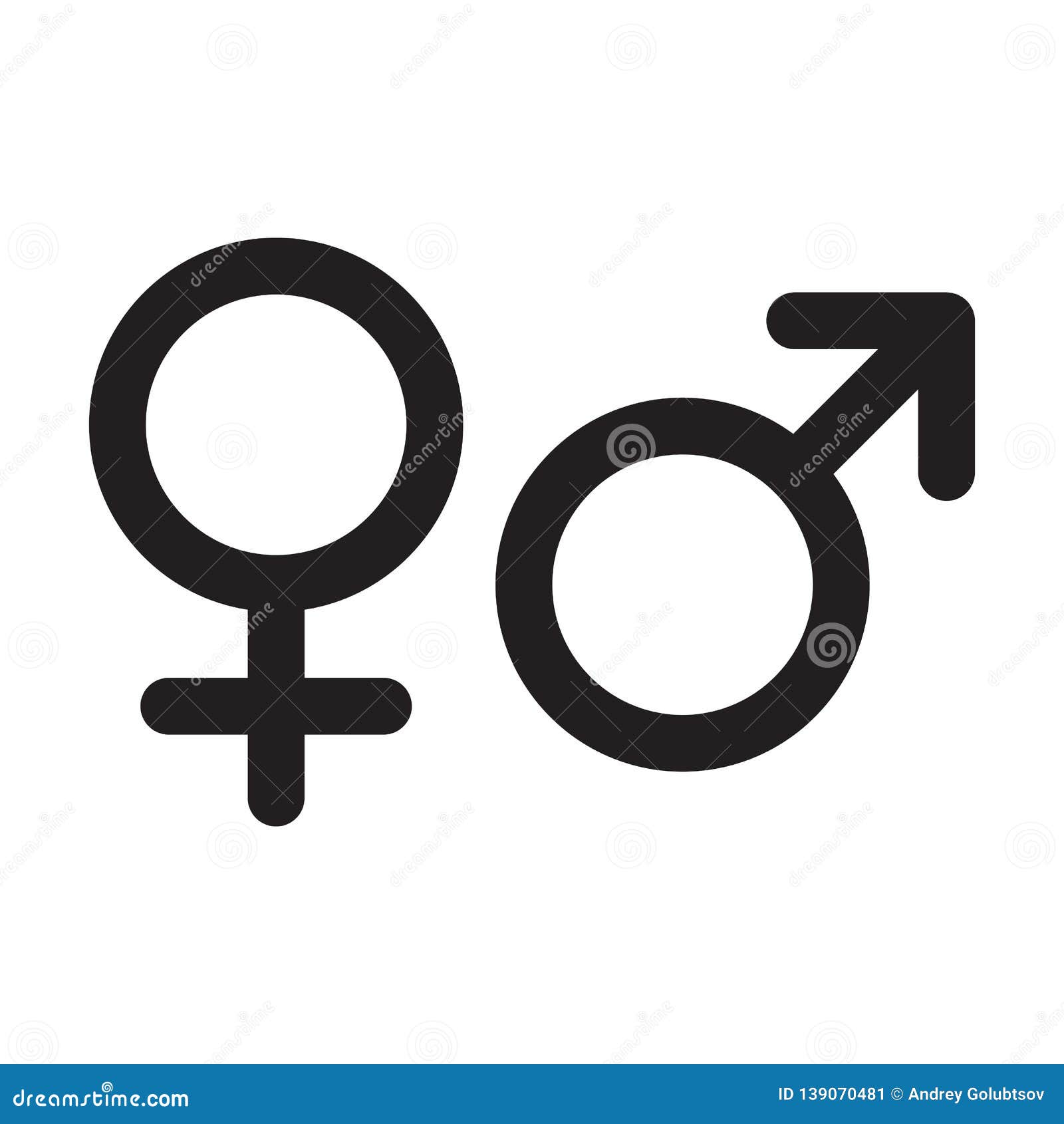 Female And Male Gender Icons Vector Isolated Man Sex