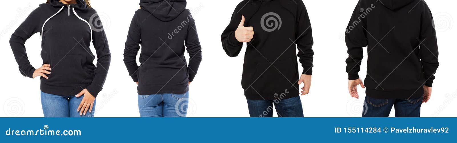 Download Female And Male Hoodie Mock Up Isolated - Hood Set Front ...