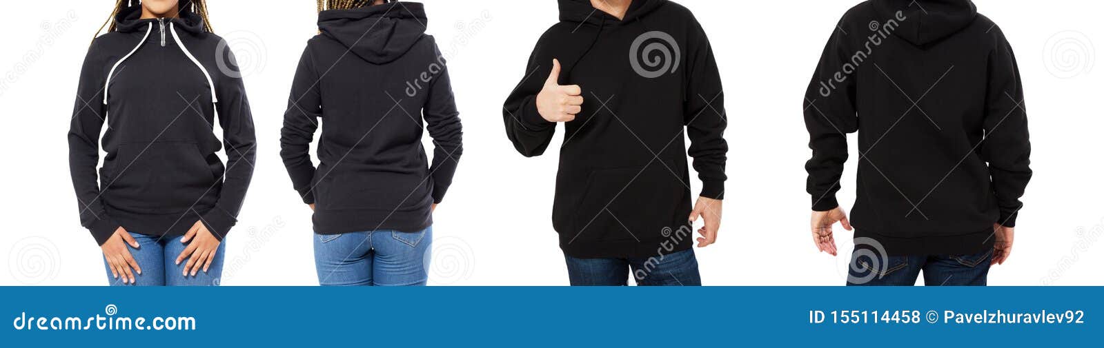 Download Female And Male Hoodie Mock Up Isolated - Hood Set Front ...
