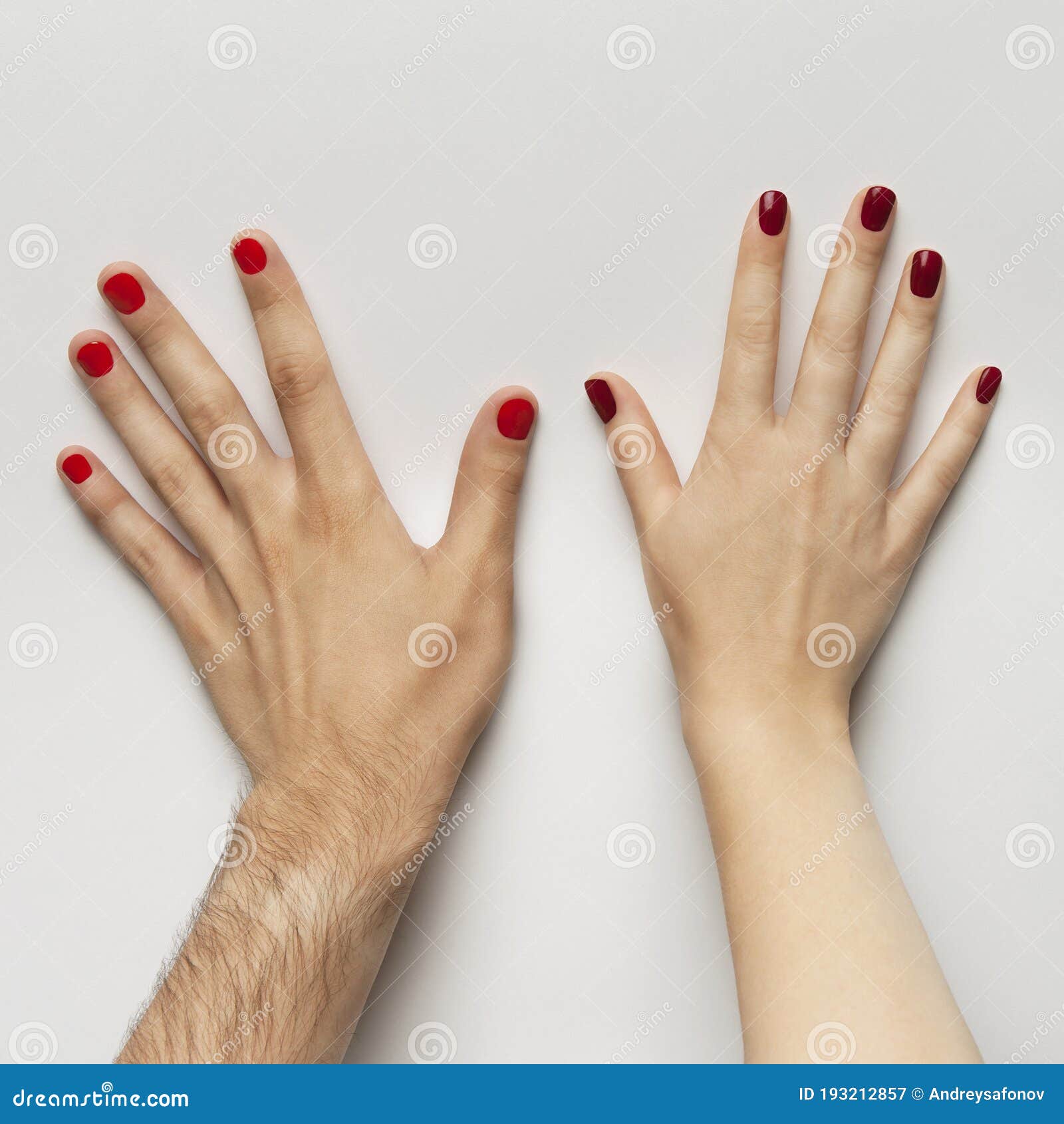 Male Manicure. Woman Hands In Blue Sterile Gloves Holding Male Finger