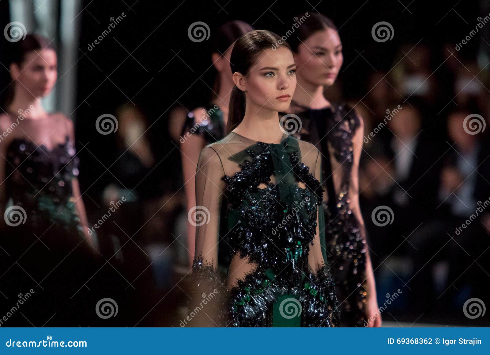 The Female Model at the Fashion Show Valentin Yudashkin in Moscow ...