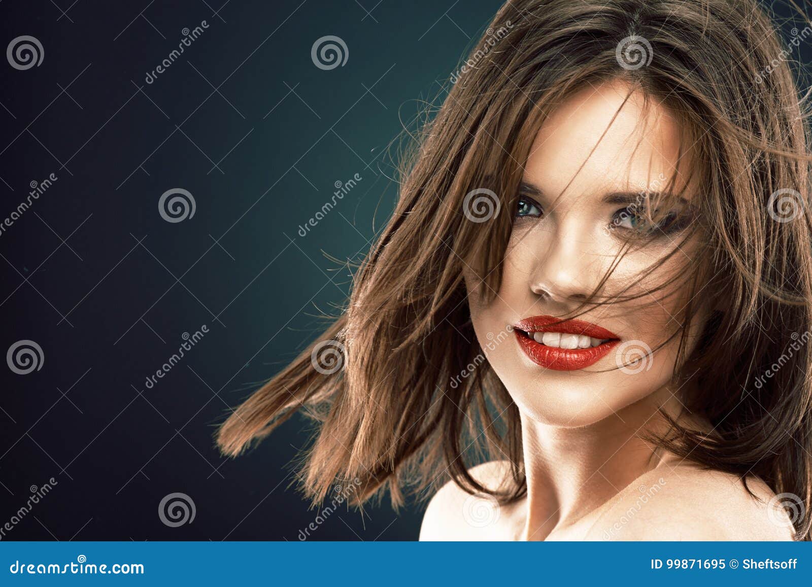 Female Model With Long Hair In Motion Stock Image Image Of Natural