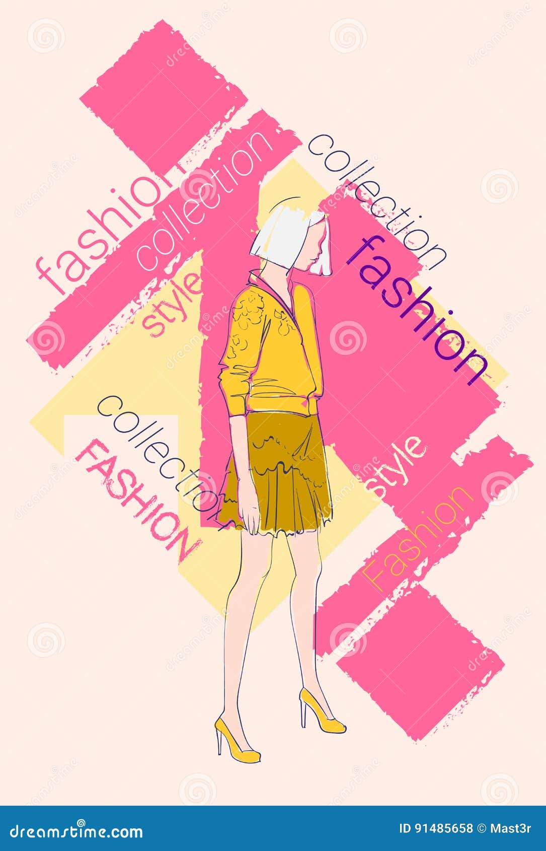 Female Model Wear Fashion Clothes Collection Stock Vector ...