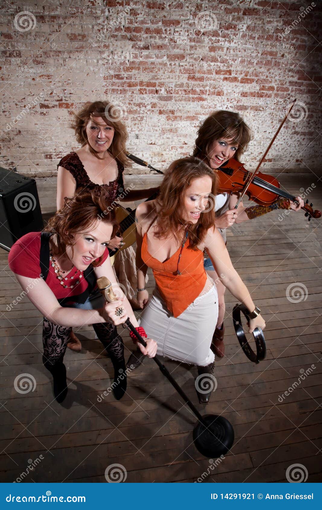Female musicians stock image. Image of look, bricks, sing - 14291921