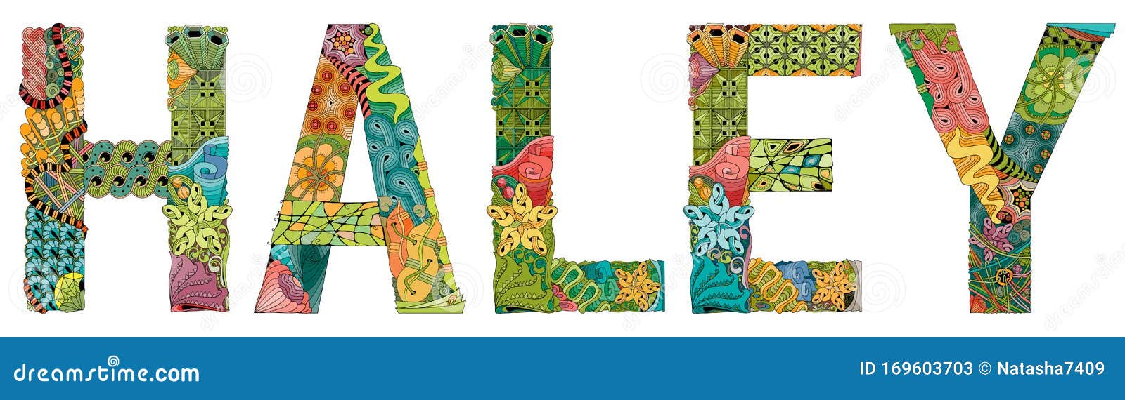 female name haley.  decorative zentangle object