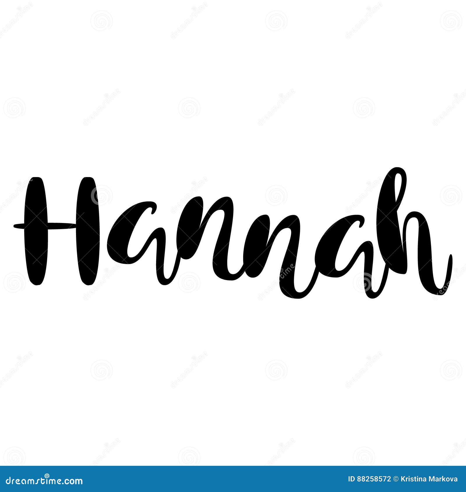 Female Name - Hannah. Lettering Design. Handwritten Typography. Stock ...