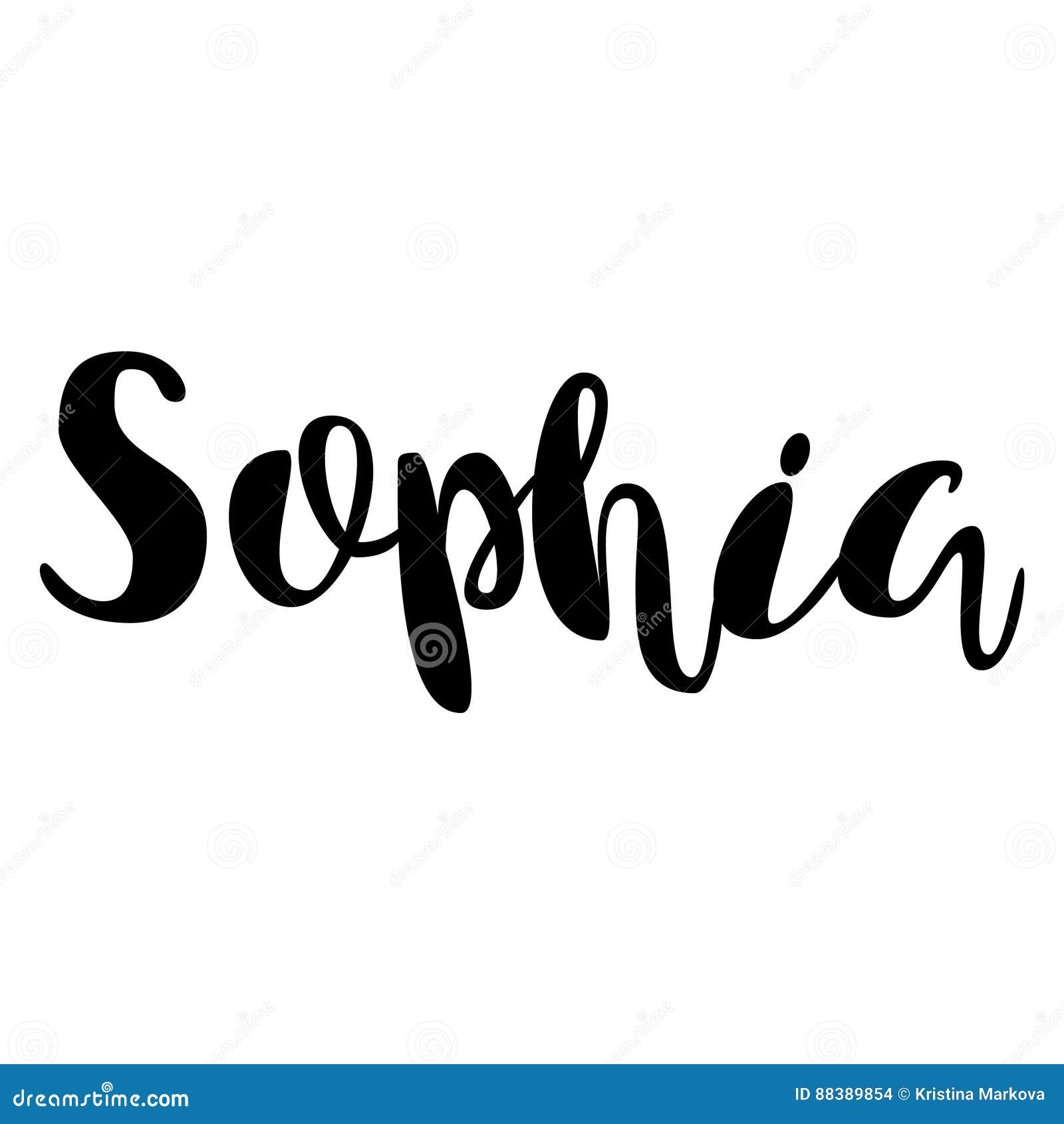 Female Name - Sophia. Lettering Design. Handwritten Typography. Stock ...