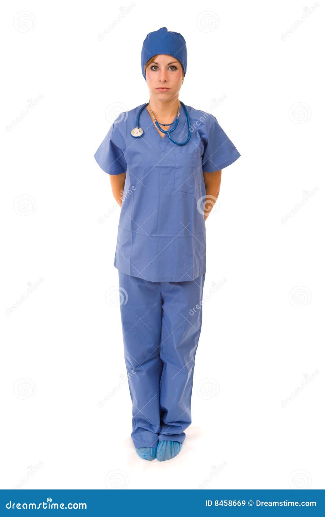 Brunette Nurse In Scrubs - Female nurse in scrubs stock image. Image of scrubs, nurse ...