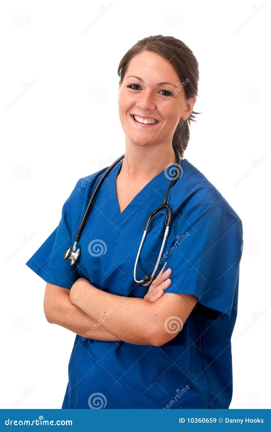 Female Nurse with Stethoscope Isolated Stock Image Image of
