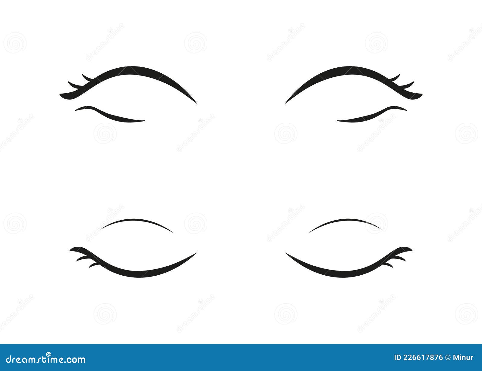 Female Opened and Closed Eyes. Stock Vector - Illustration of woman ...