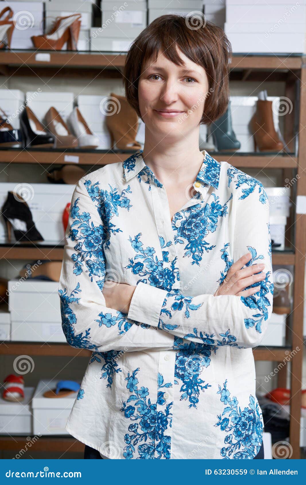Female Owner of Shoe Store stock image. Image of choice 63230559