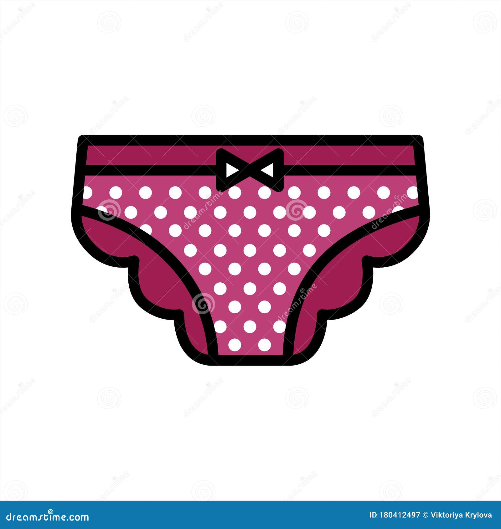 Female Panties Vector Icon in Flat Style Isolated on White Background.  Color Illustration of Woman Underwear Stock Illustration - Illustration of  lace, fabric: 180412497
