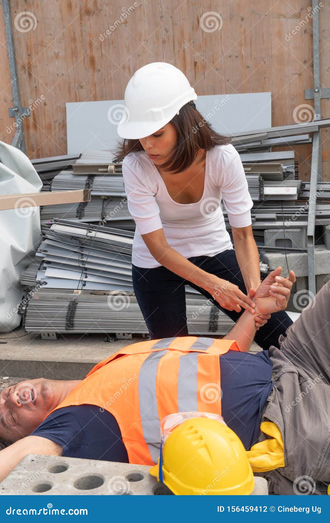 Construction Worker Injured at Work Stock Photo Image of hurt