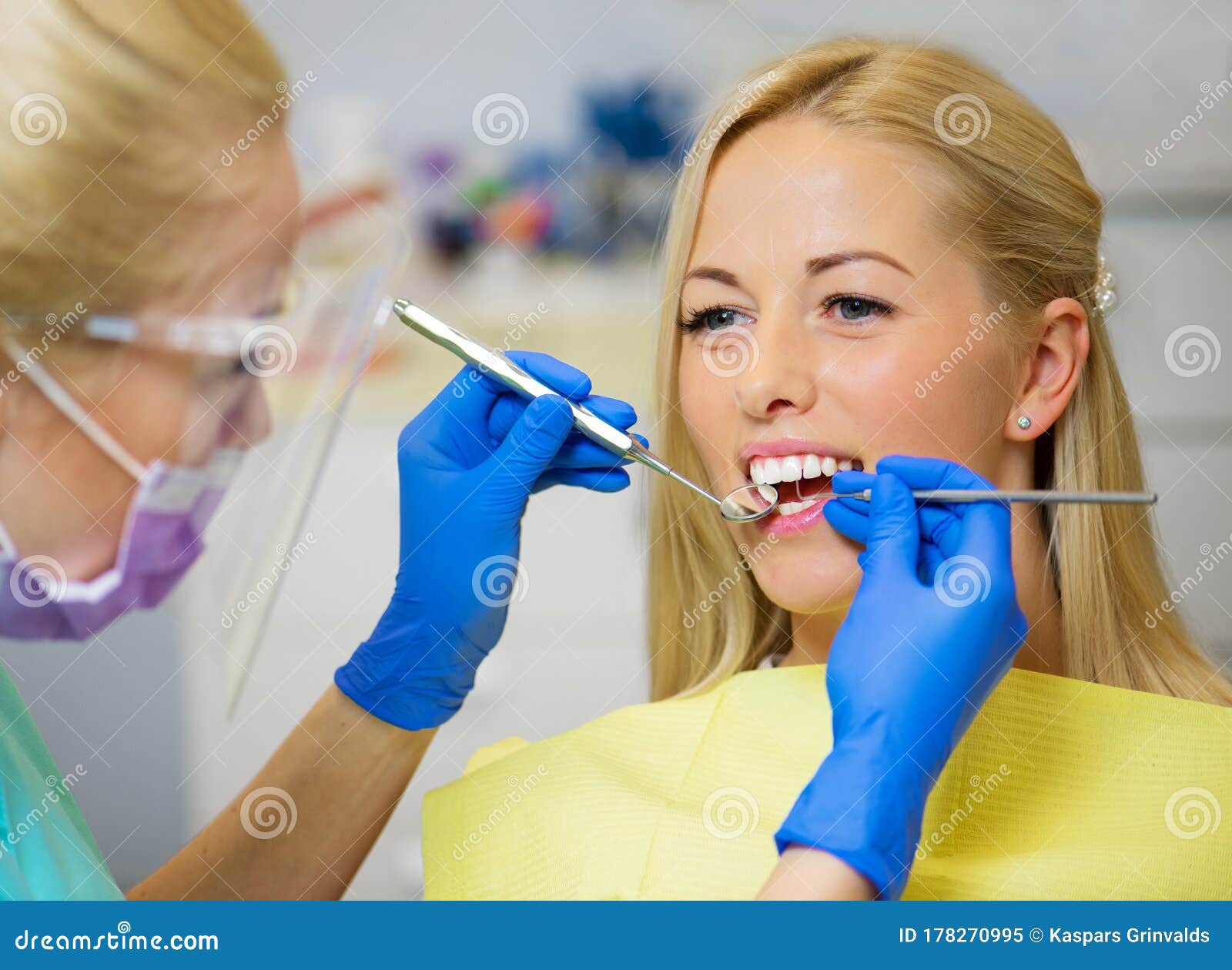 Female Patient Having Her Teeth Checked Stock Image Image of medicine