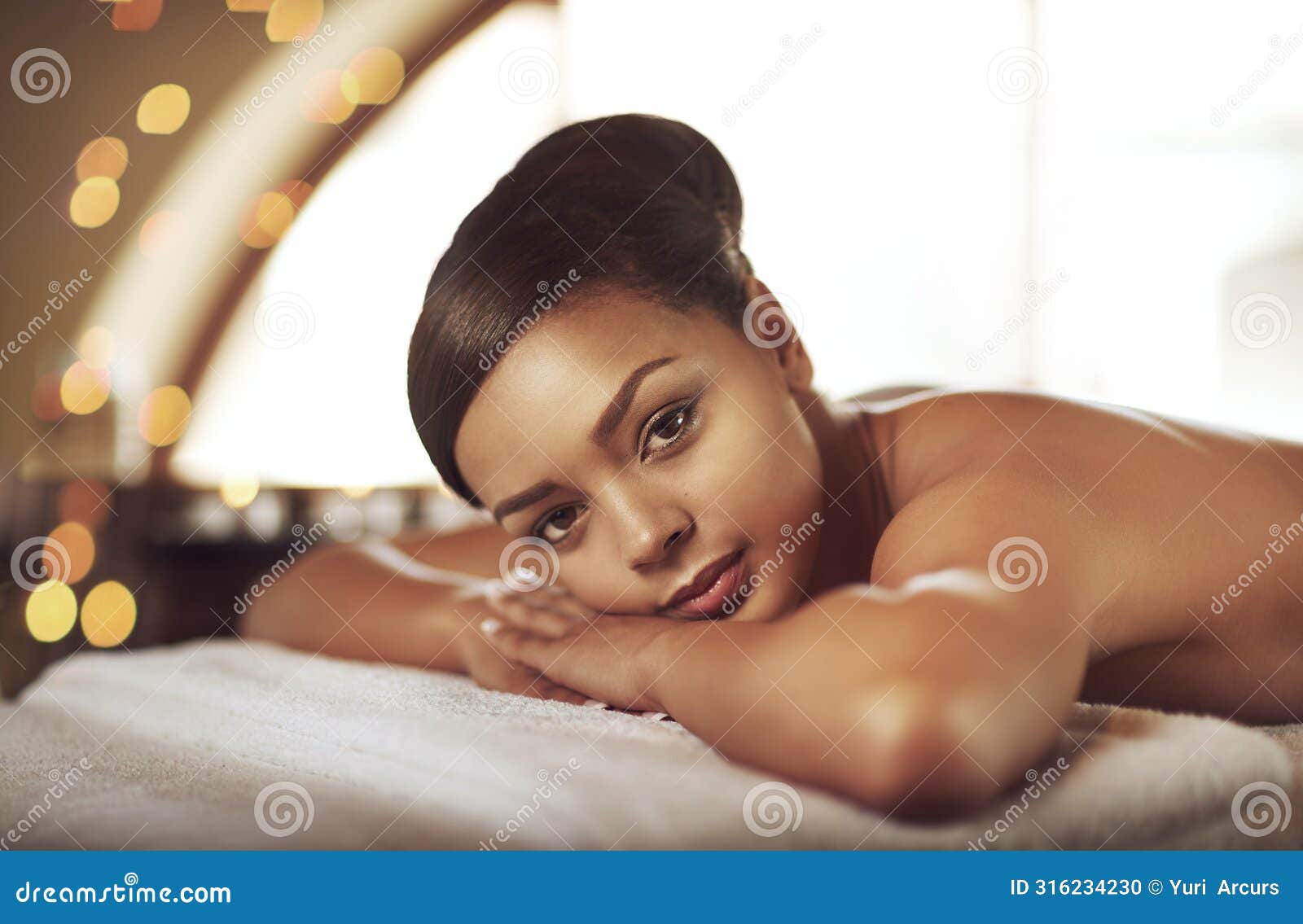 female person, spa and massage in portrait for wellness in thailand, relax and pamper for muscles. woman, beauty and