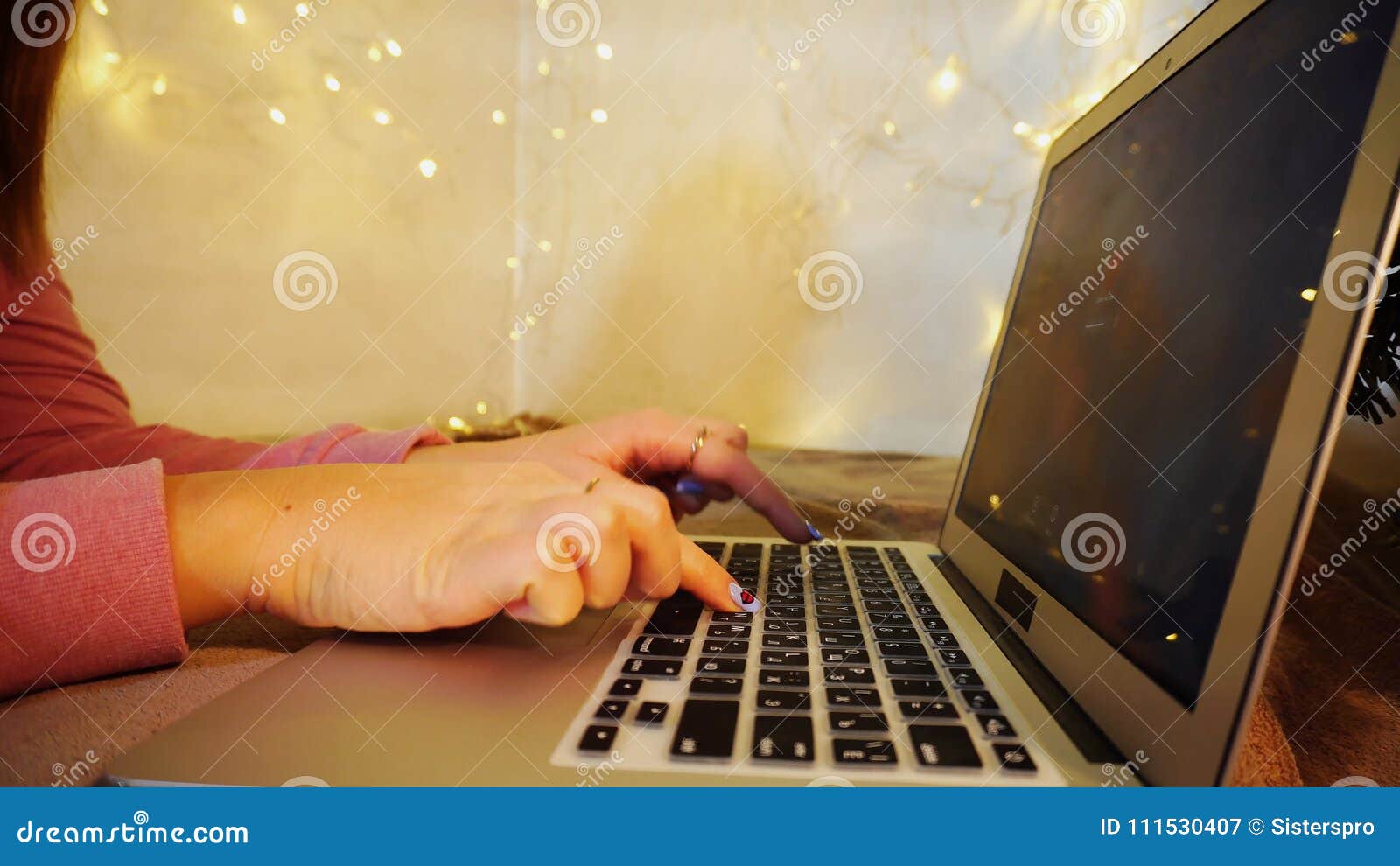 female person taking keyboarding lessons laptop