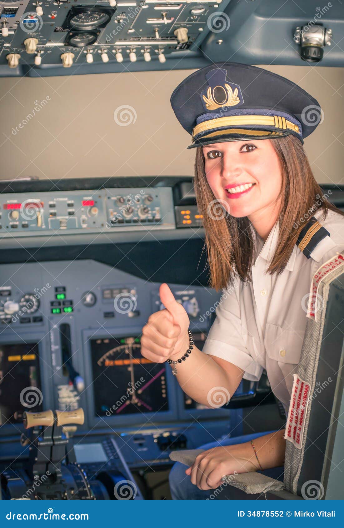 female pilot ready for take off