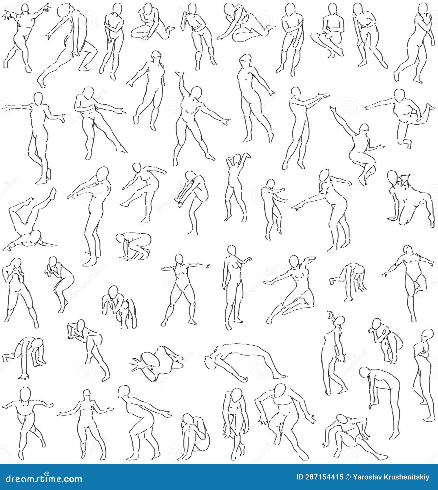 50 Female Poses (Expressive - 18) Digital Art Stock Illustration ...