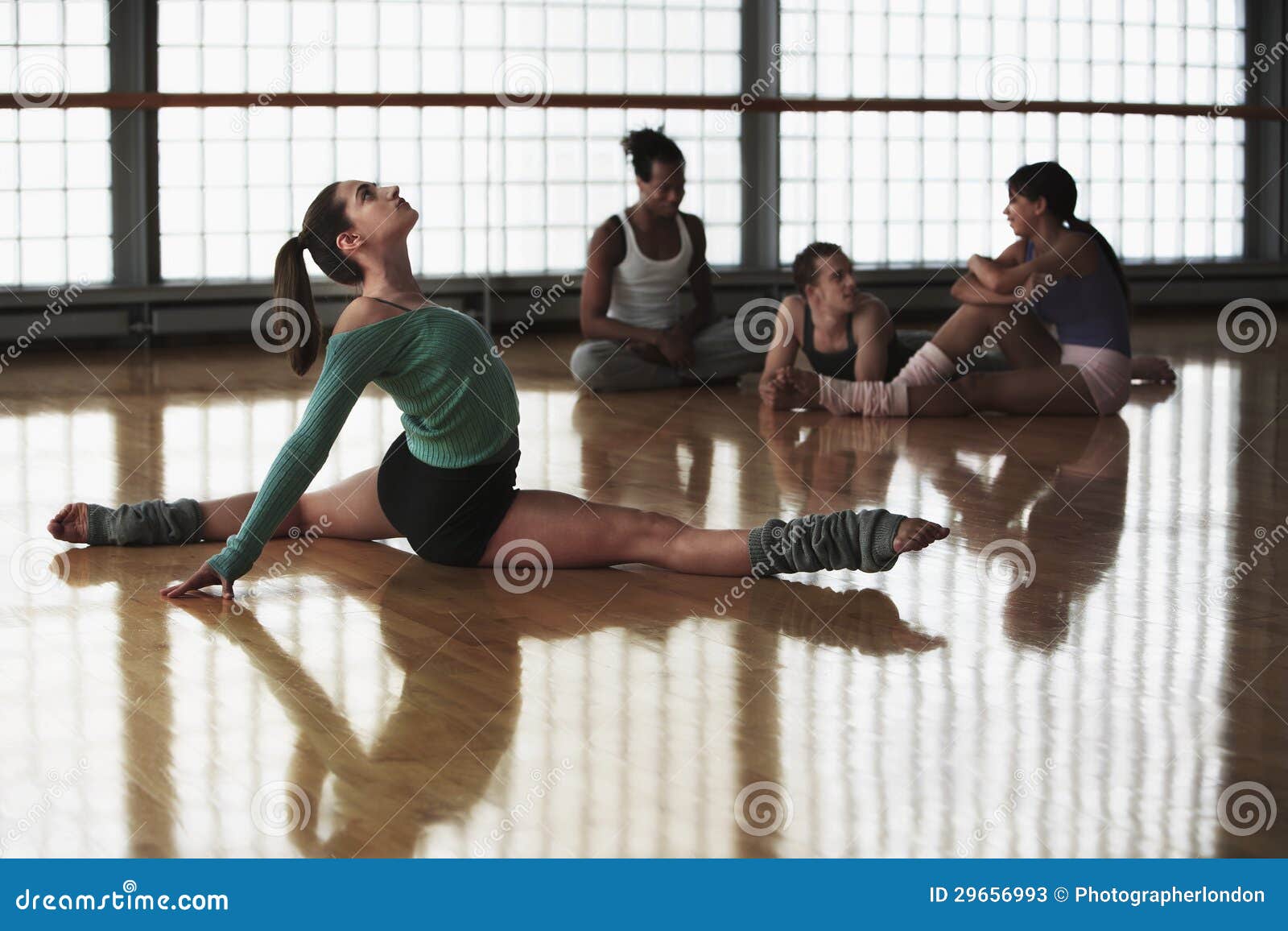 female practicing aerobics