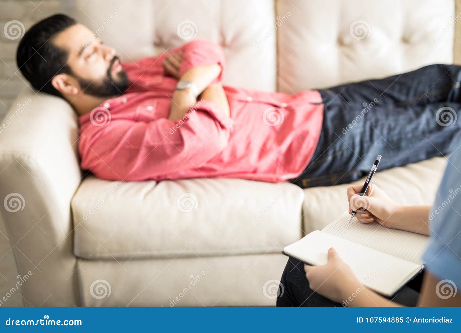 Psychologist Making Notes during Psychotherapy Stock Image Image of
