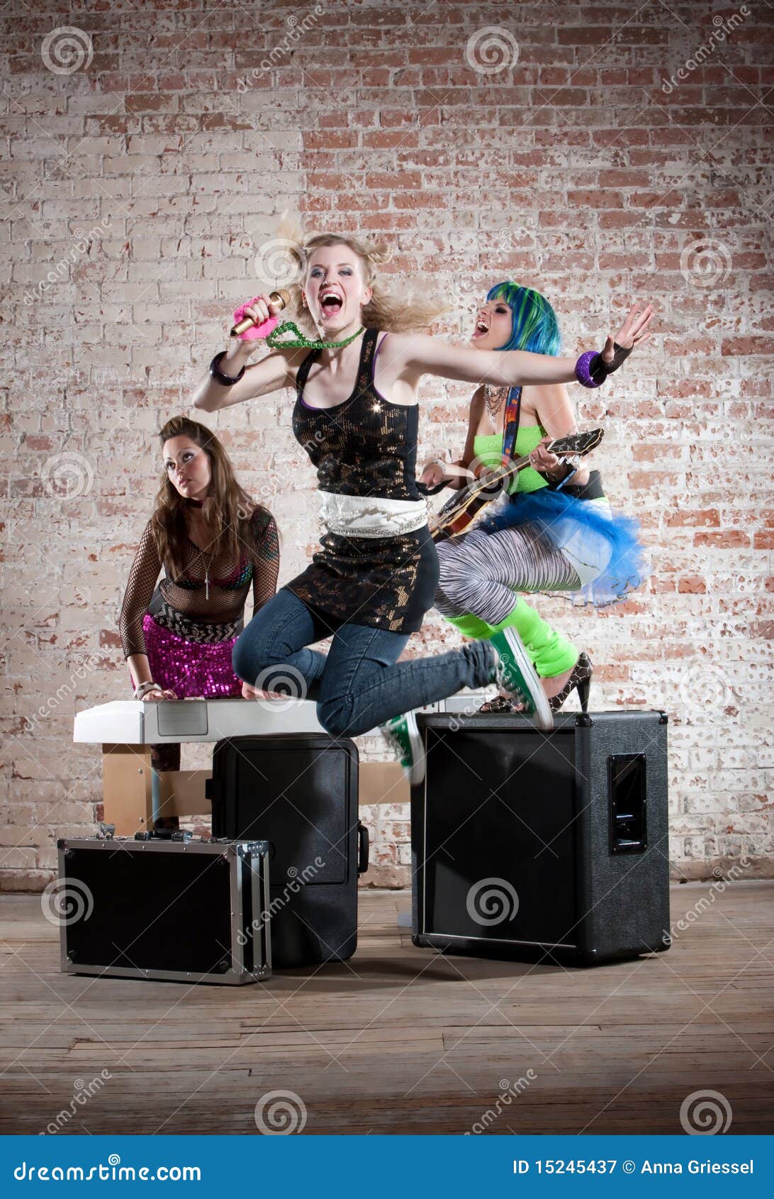 Female Punk Rock Band Stock Image Image Of Electric 15245437