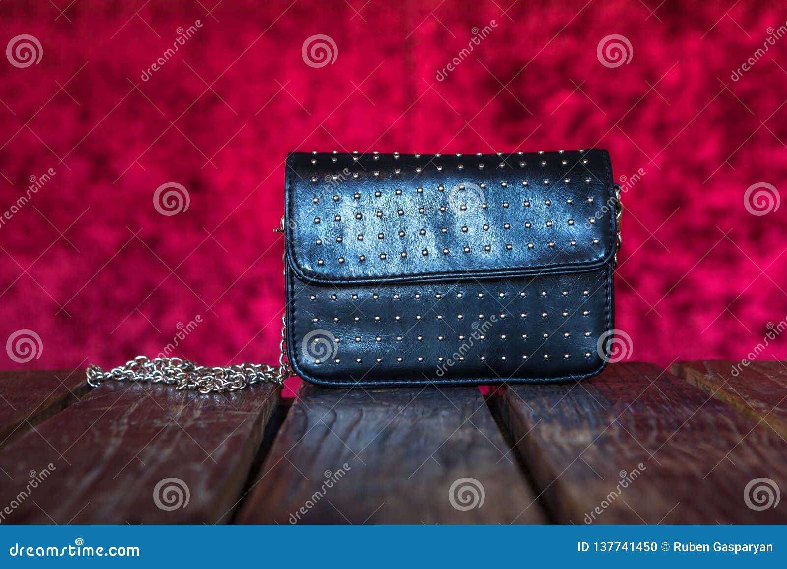 Female Purse on Red Velvet Background Stock Photo - Image of girl ...