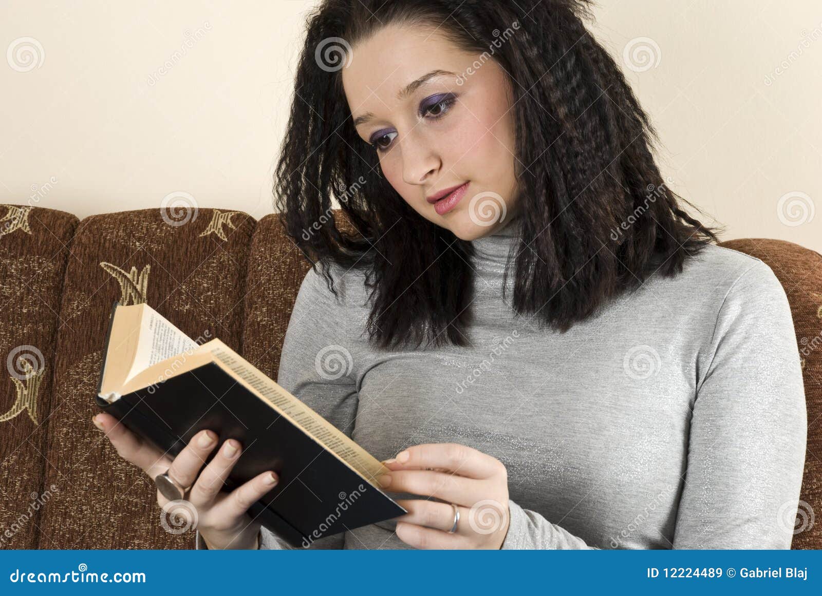 Female Reading A Book Stock Image Image Of Living