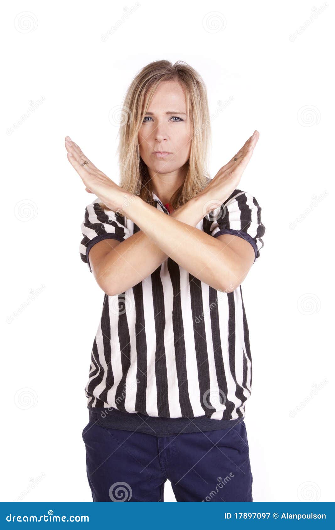 Female Referee Arms Crossed Stock Image Image of american, girl 17897097