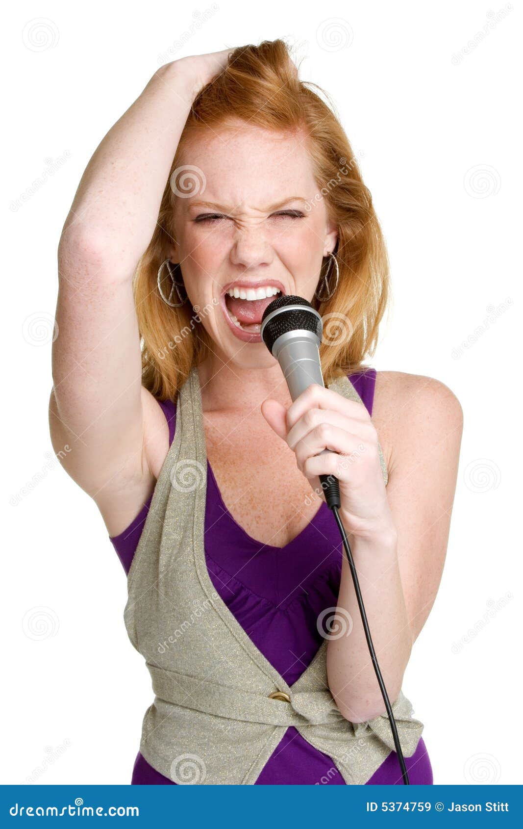 Female Rock Star stock image. Image of open, redhead, star 5374759