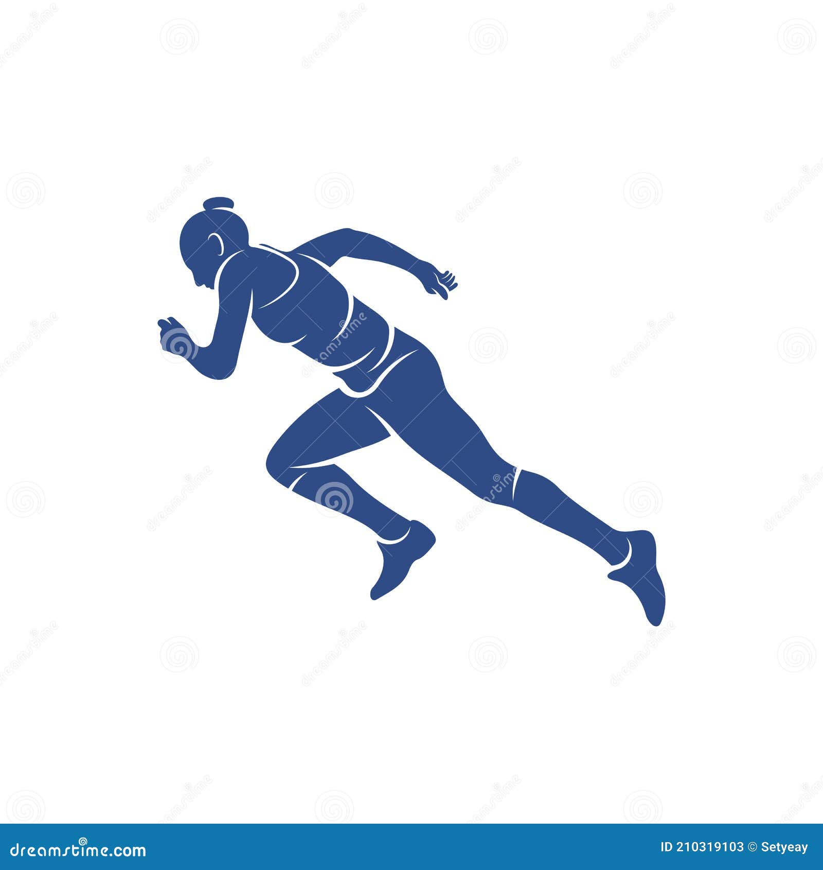 Female Runner Athletic Logo Design Vector. Icon Symbol. Template Illustration Stock Vector