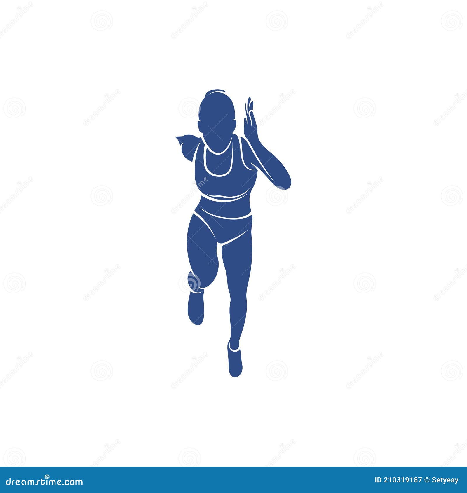 Female Runner Athletic Logo Design Vector. Icon Symbol. Template Illustration Stock Vector
