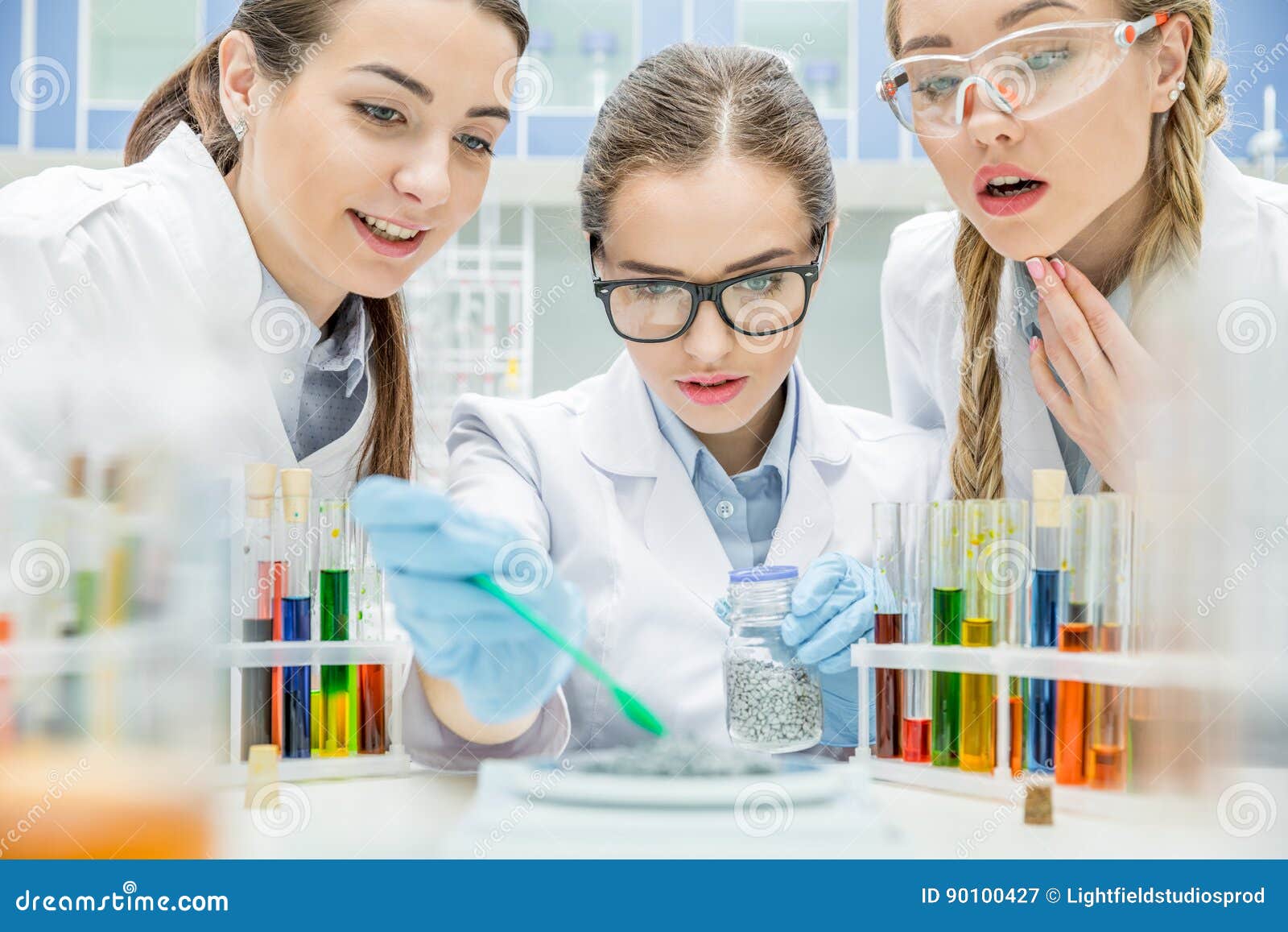 Female scientists in lab stock image. Image of scientists 90100427