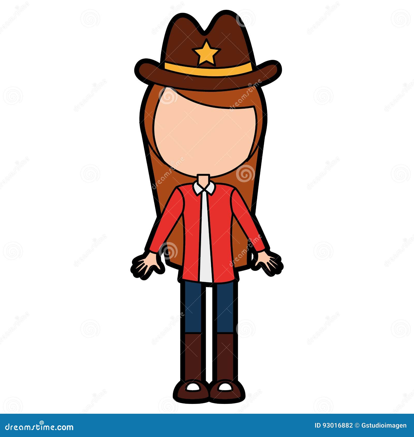 Female Sheriff Avatar Character Stock Vector Illustration Of Flat American 93016882