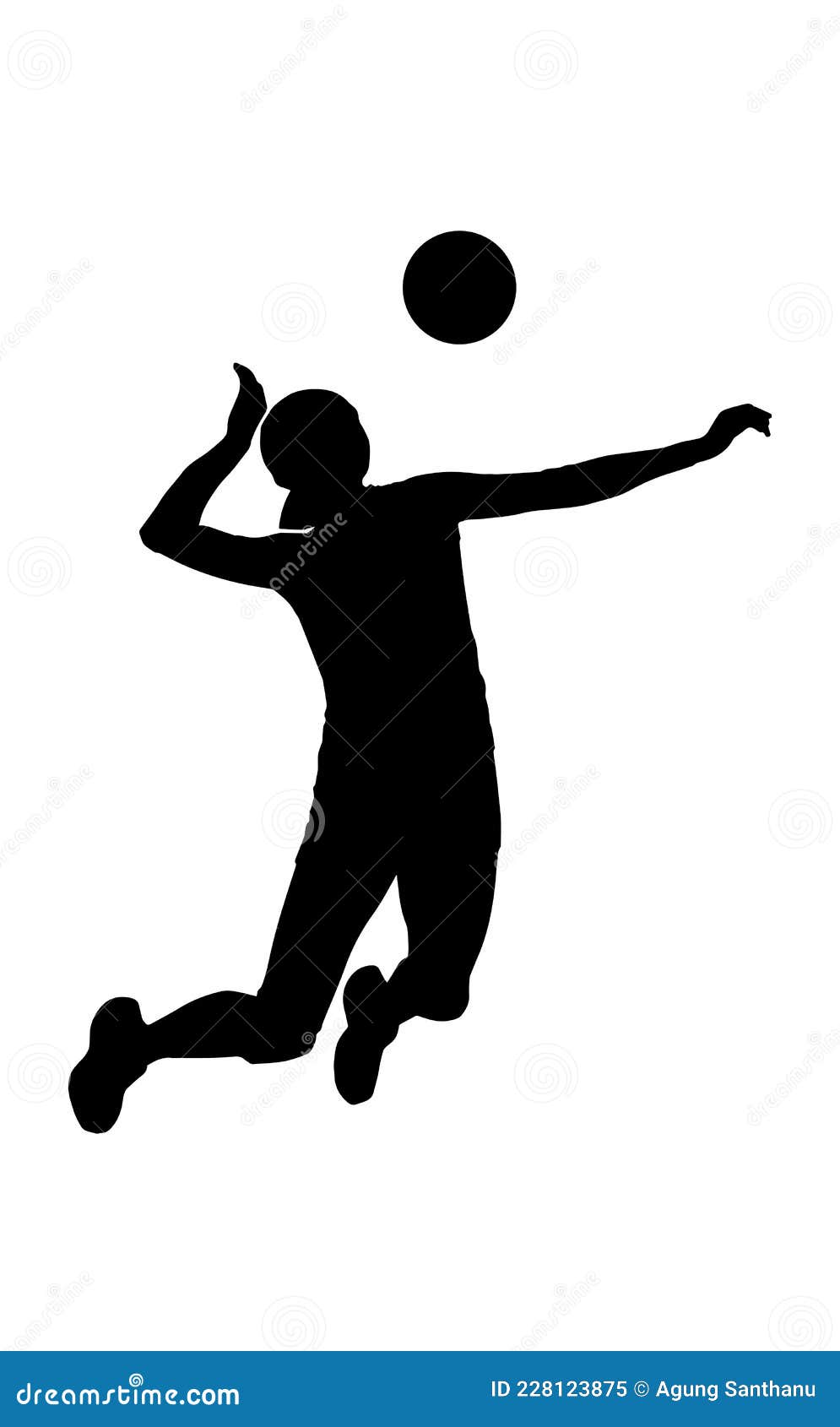 Silhouette of Female Playing Volleyball Stock Vector - Illustration of ...