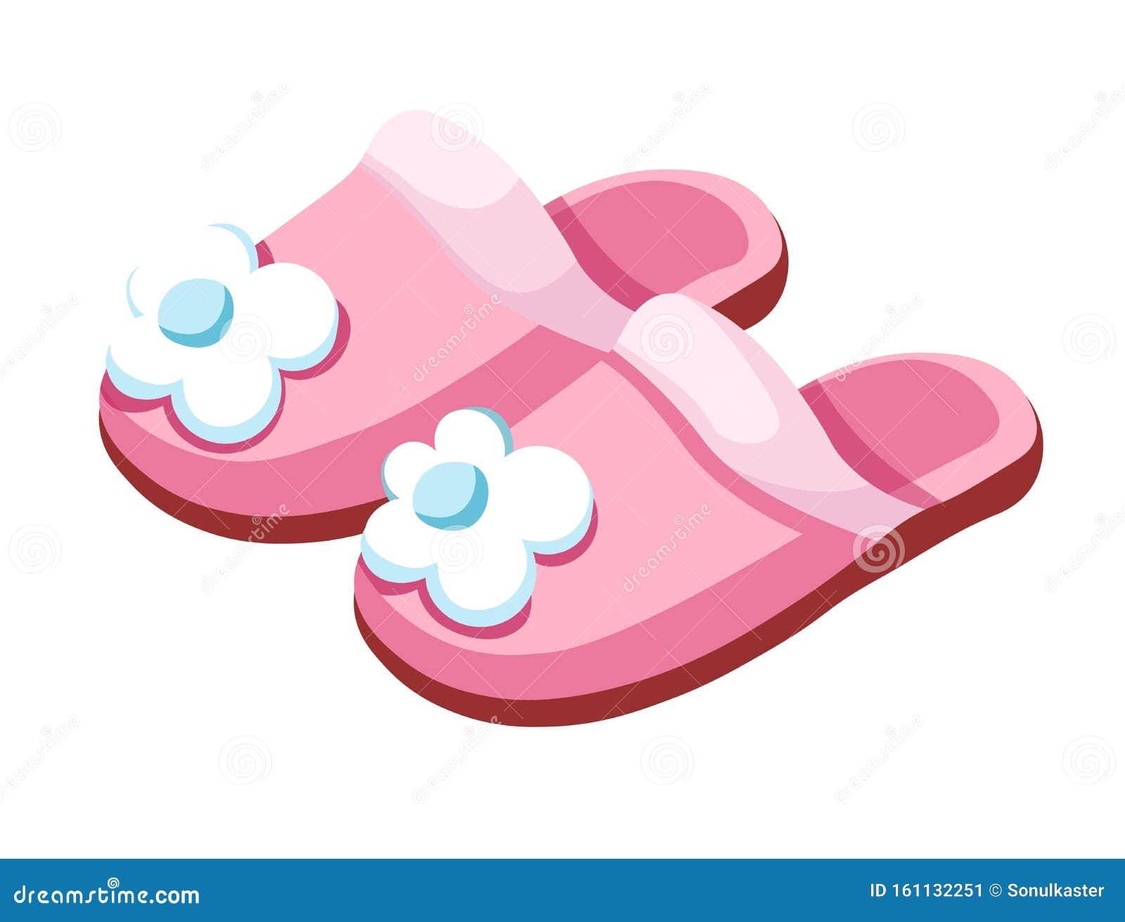 Female Slippers, Home Footwear, Isolated Pair for Women Stock Vector -  Illustration of flip, comfort: 161132251