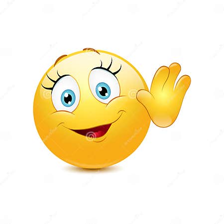 Female smiley waving hello stock vector. Illustration of cartoon - 40231540