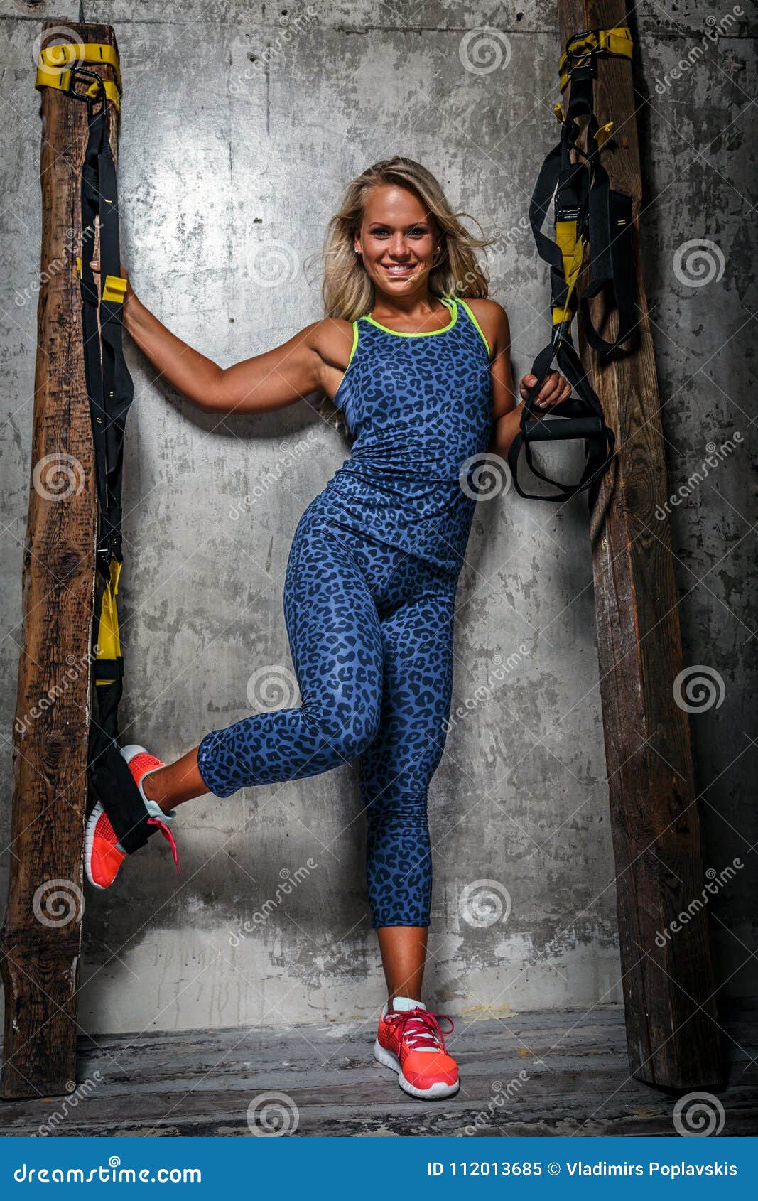 Female in Sportswear Doing Fitness. Stock Image - Image of morning ...