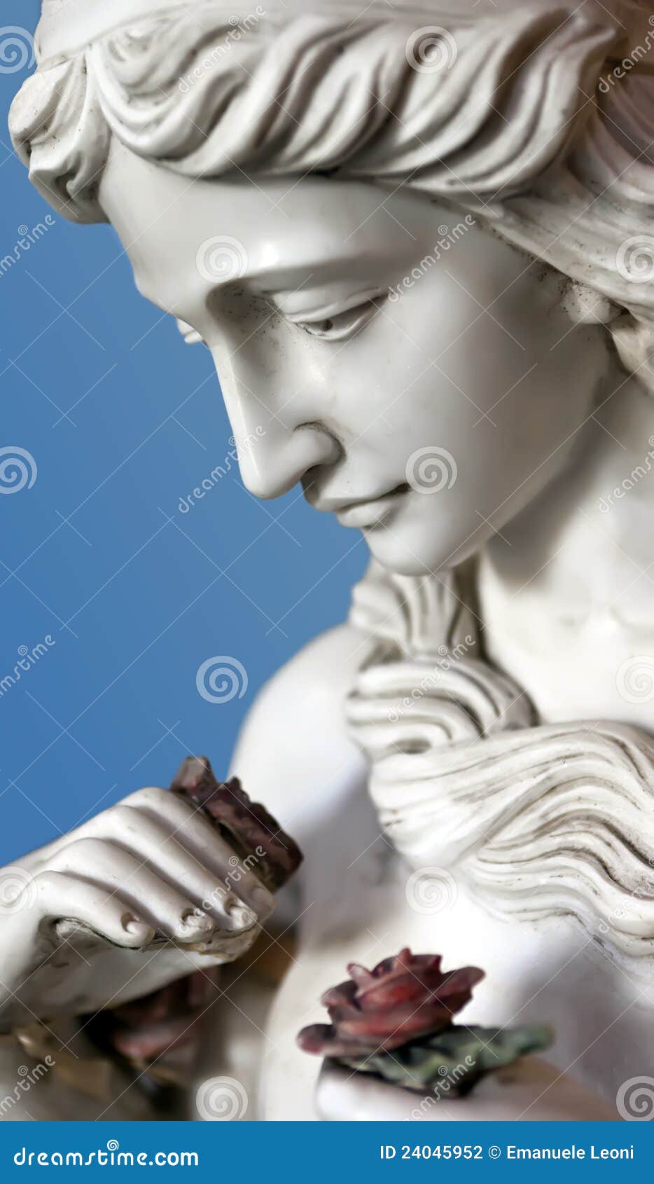 Female Statue Holding a Rose in Hand Stock Photo Image of classic