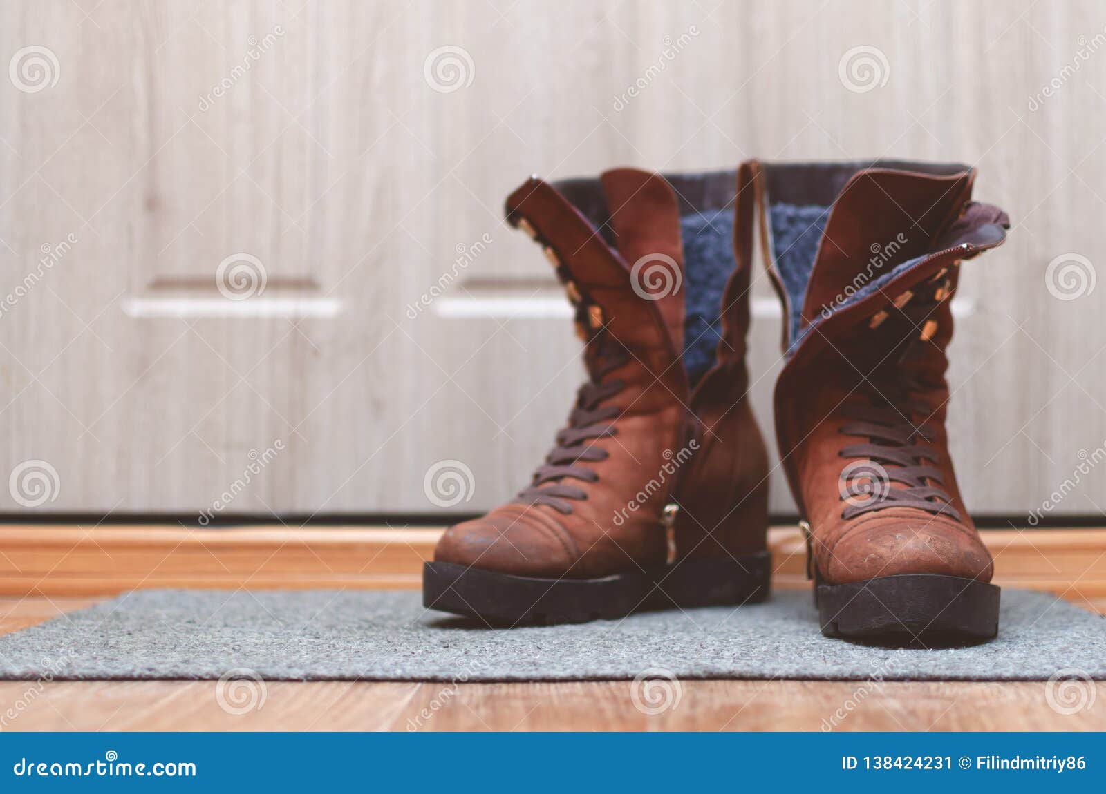 Female worn out shoes. stock image. Image of entrance - 138424231