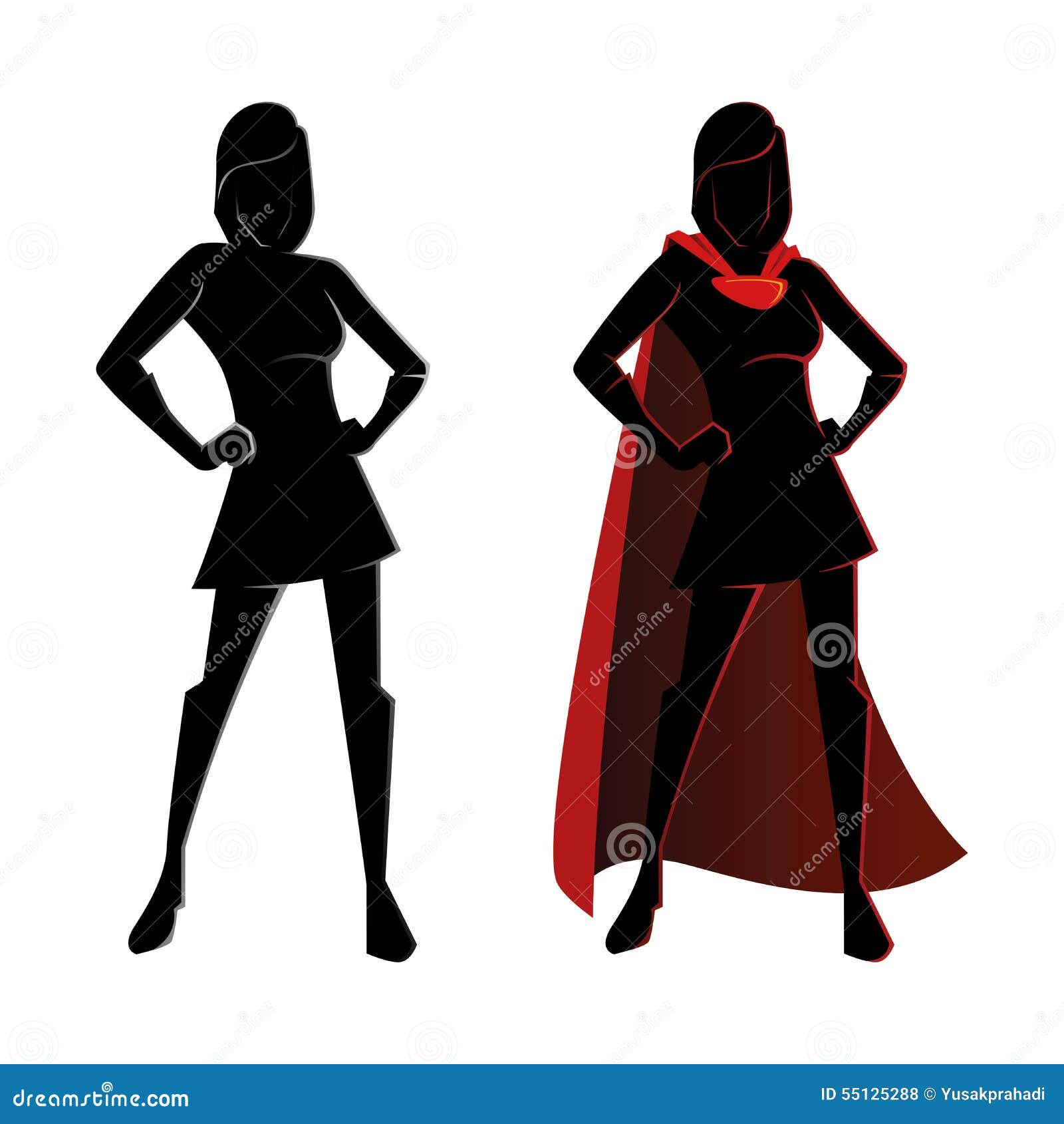 Premium Vector  Woman superhero silhouette female power concept