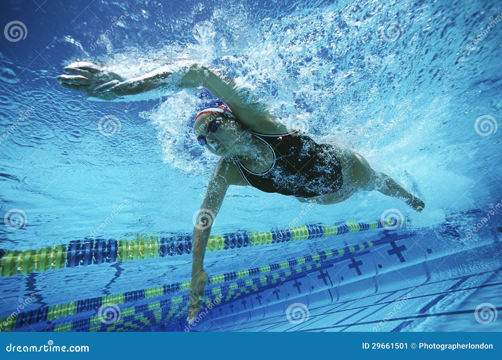 female swimmer swimming in pool