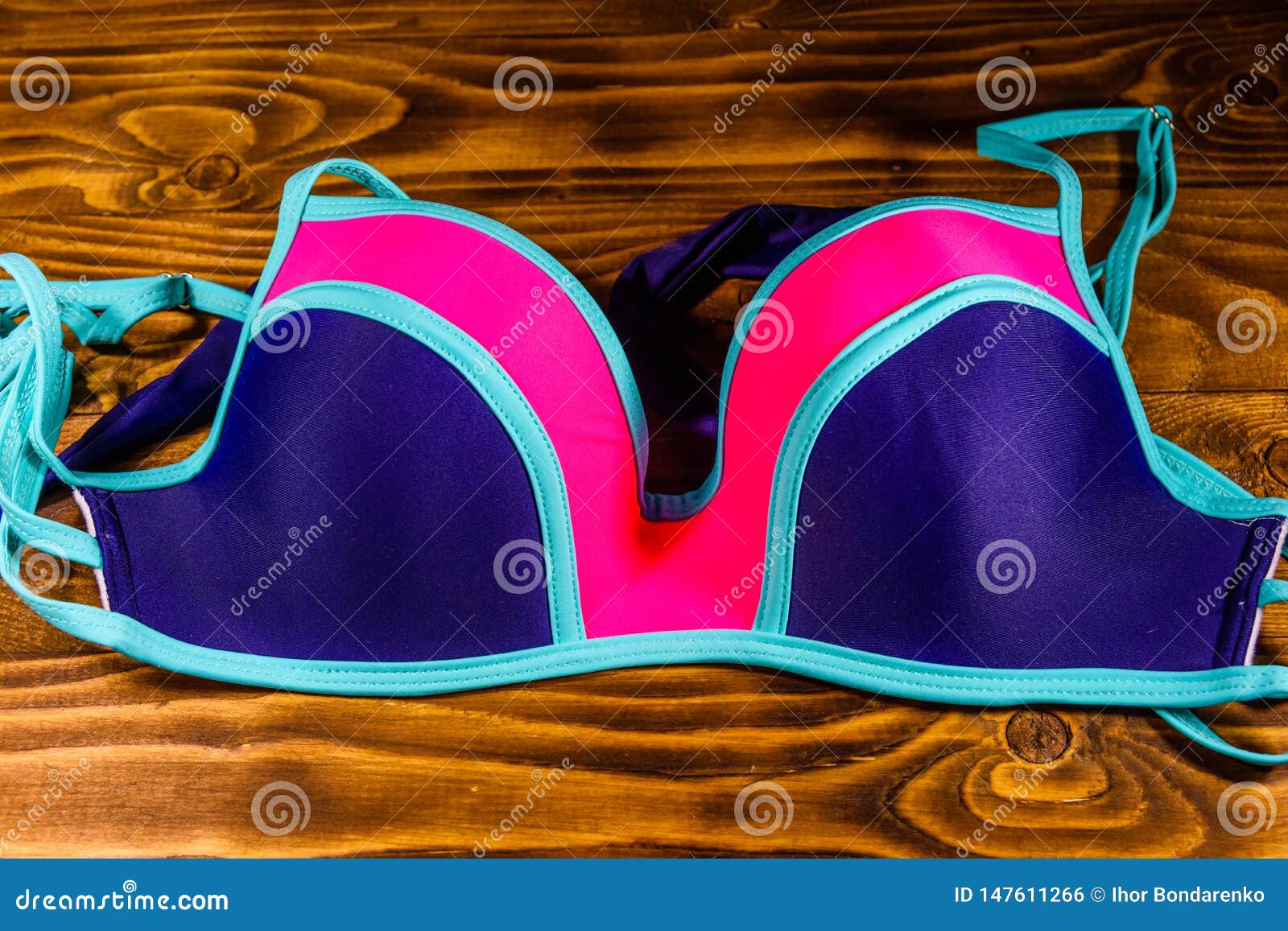 Female Swimming Suit on a Wooden Table Stock Photo - Image of accessory ...